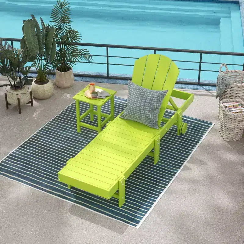WestinTrends Malibu Sdraio reclinabile Adirondack in polyuretano a 2 pezzi con ruote