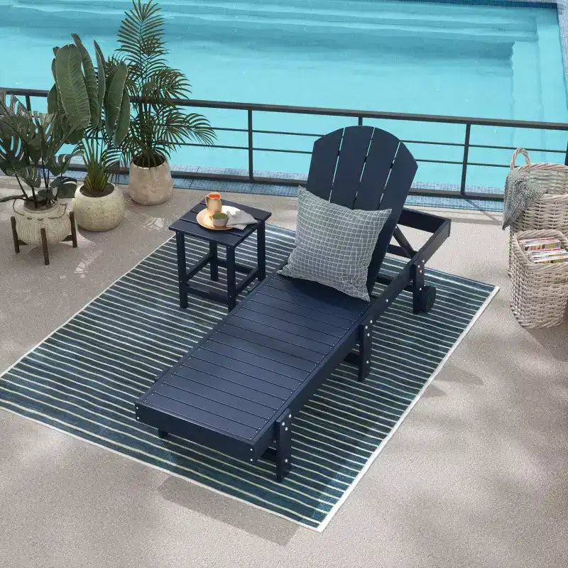 WestinTrends Malibu Sdraio reclinabile Adirondack in polyuretano a 2 pezzi con ruote