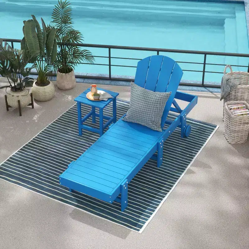 WestinTrends Malibu Sdraio reclinabile Adirondack in polyuretano a 2 pezzi con ruote