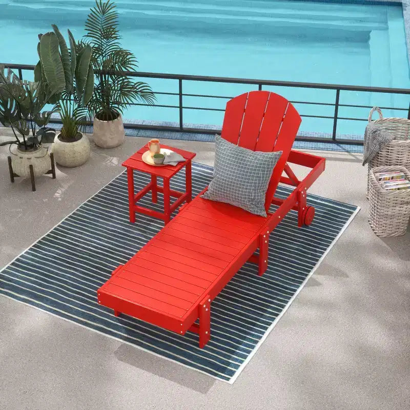 WestinTrends Malibu Sdraio reclinabile Adirondack in polyuretano a 2 pezzi con ruote