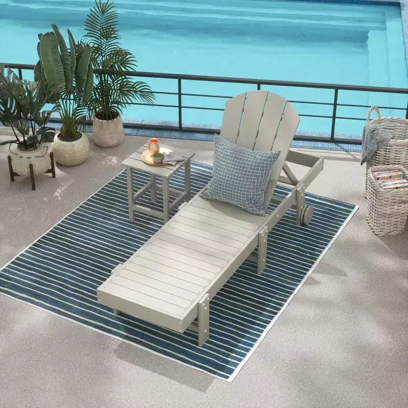 WestinTrends Malibu Sdraio reclinabile Adirondack in polyuretano a 2 pezzi con ruote