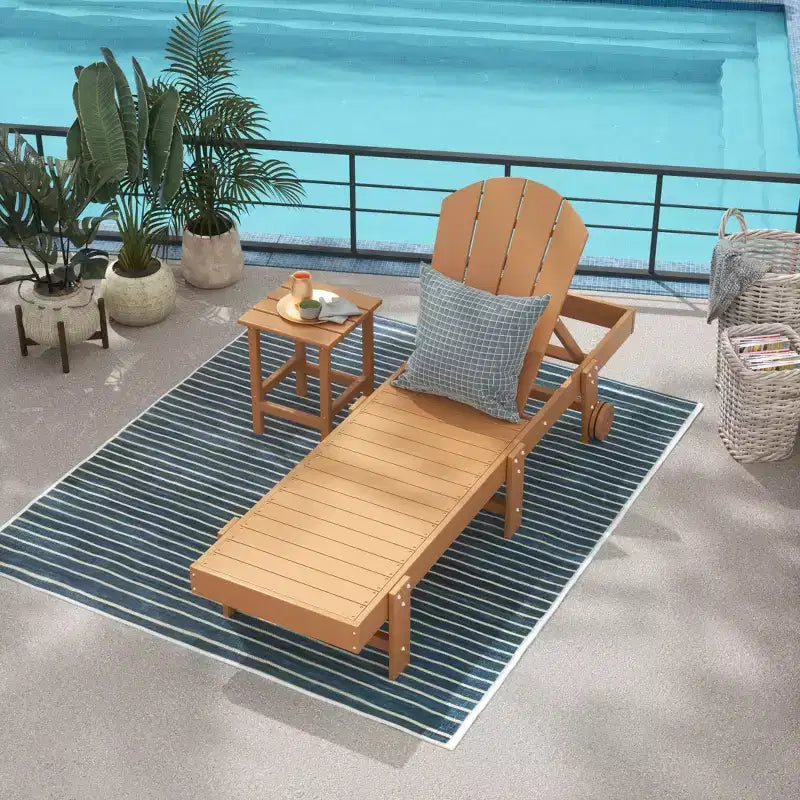 WestinTrends Malibu Sdraio reclinabile Adirondack in polyuretano a 2 pezzi con ruote