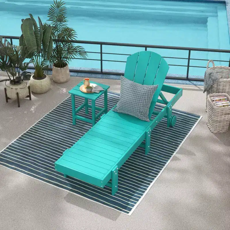 WestinTrends Malibu Sdraio reclinabile Adirondack in polyuretano a 2 pezzi con ruote