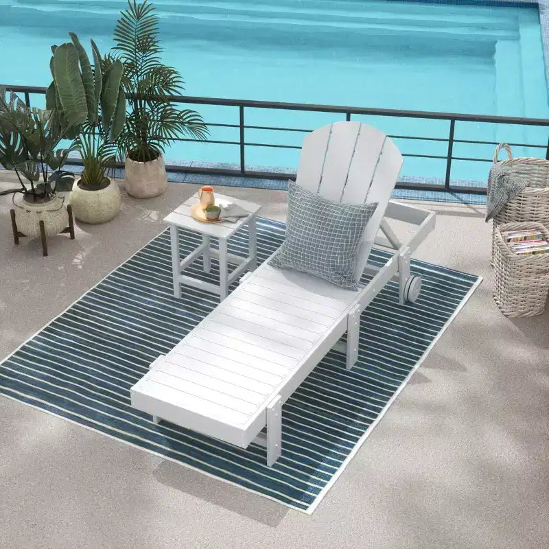 WestinTrends Malibu Sdraio reclinabile Adirondack in polyuretano a 2 pezzi con ruote