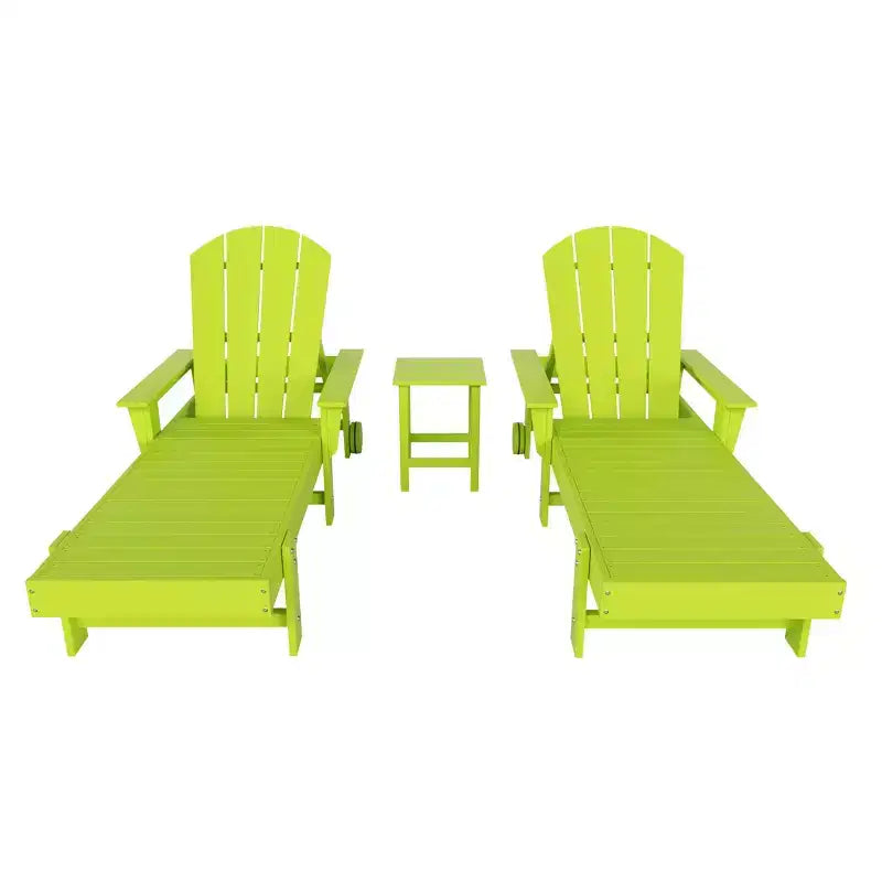 WestinTrends Malibu Sdraio reclinabile Adirondack a 3 pezzi con braccioli e ruote