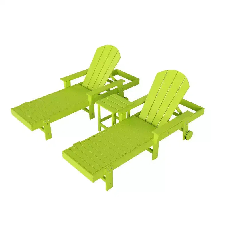 WestinTrends Malibu Sdraio reclinabile Adirondack a 3 pezzi con braccioli e ruote