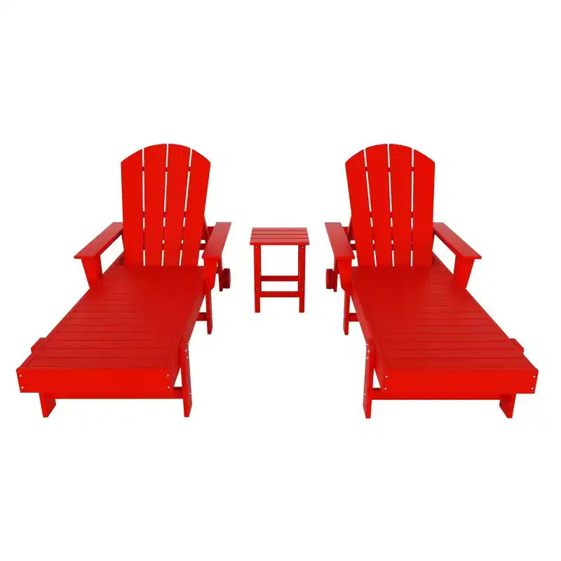 WestinTrends Malibu Sdraio reclinabile Adirondack a 3 pezzi con braccioli e ruote