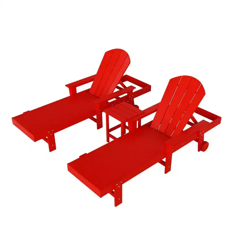 WestinTrends Malibu Sdraio reclinabile Adirondack a 3 pezzi con braccioli e ruote