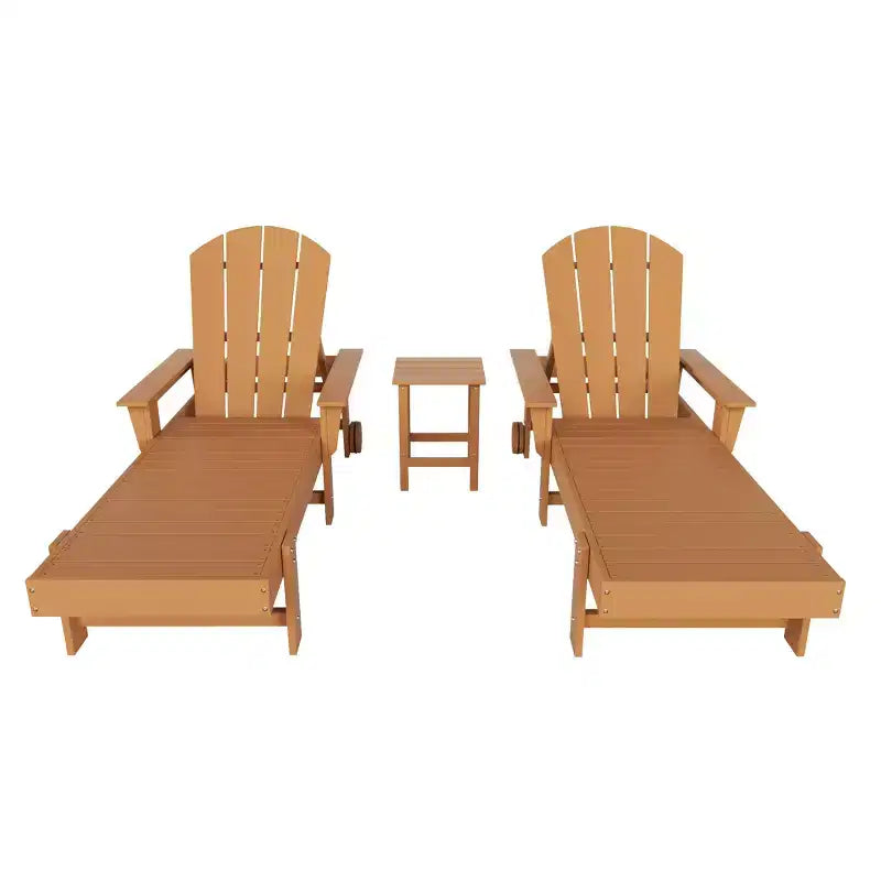 WestinTrends Malibu Sdraio reclinabile Adirondack a 3 pezzi con braccioli e ruote