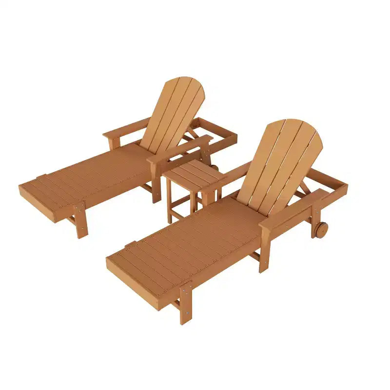 WestinTrends Malibu Sdraio reclinabile Adirondack a 3 pezzi con braccioli e ruote