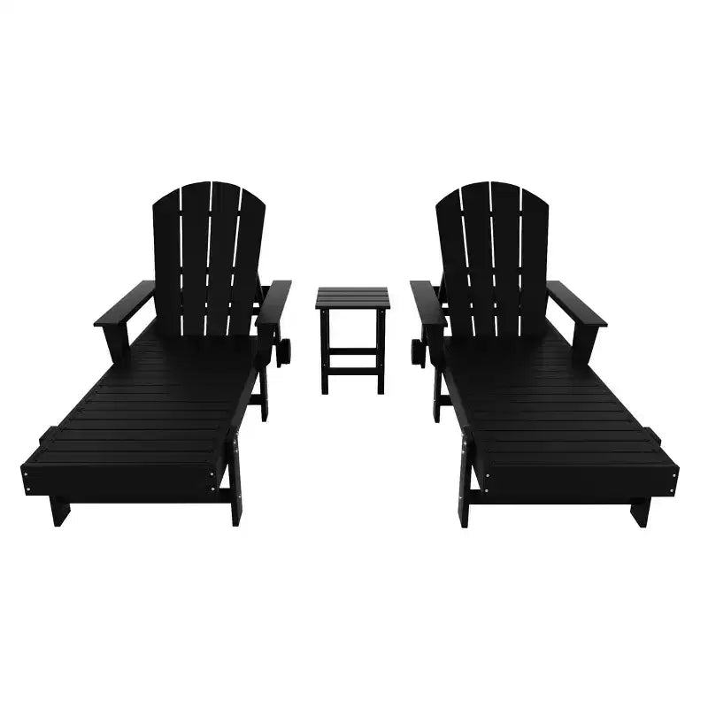 WestinTrends Malibu Sdraio reclinabile Adirondack a 3 pezzi con braccioli e ruote