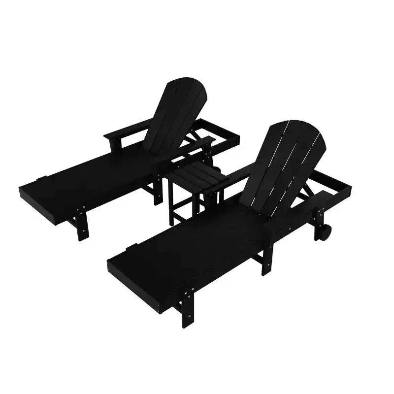 WestinTrends Malibu Sdraio reclinabile Adirondack a 3 pezzi con braccioli e ruote