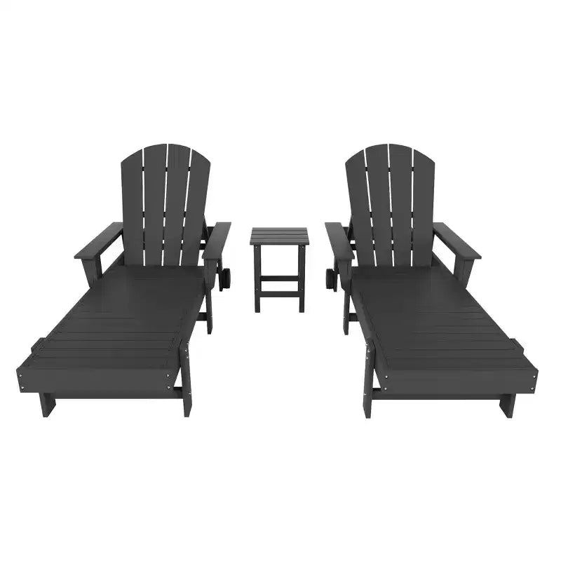 WestinTrends Malibu Sdraio reclinabile Adirondack a 3 pezzi con braccioli e ruote