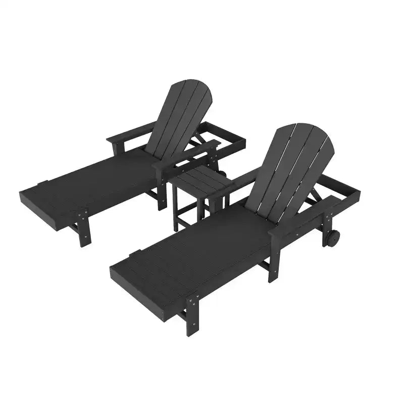WestinTrends Malibu Sdraio reclinabile Adirondack a 3 pezzi con braccioli e ruote
