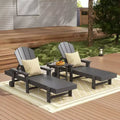 WestinTrends Malibu Sdraio reclinabile Adirondack a 3 pezzi con braccioli e ruote
