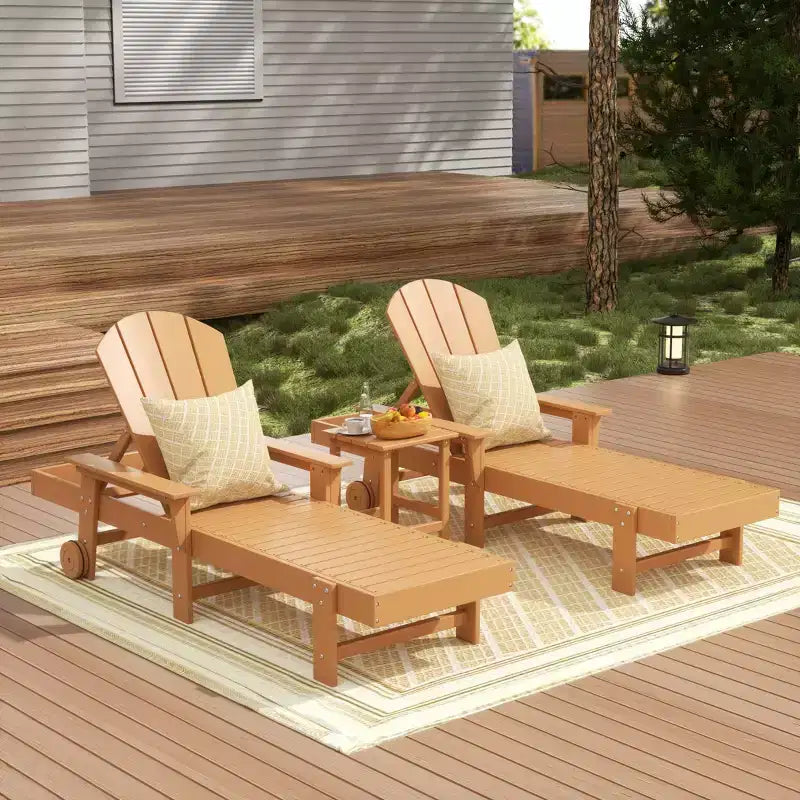 WestinTrends Malibu Sdraio reclinabile Adirondack a 3 pezzi con braccioli e ruote