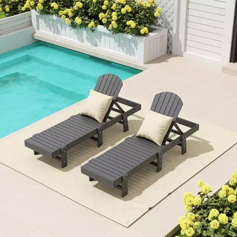 WestinTrends Dylan Chaise longue Adirondack classique inclinable en poly (lot de 2)