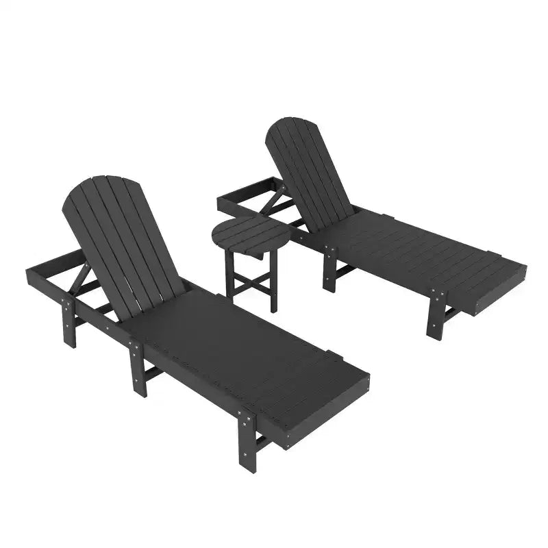 WestinTrends Dylan Set 3 Pezzi Chaise Longue Reclinabile in Poly Adirondack