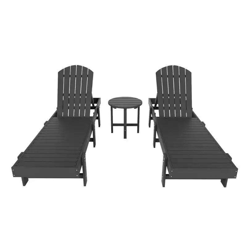 WestinTrends Dylan Set 3 Pezzi Chaise Longue Reclinabile in Poly Adirondack