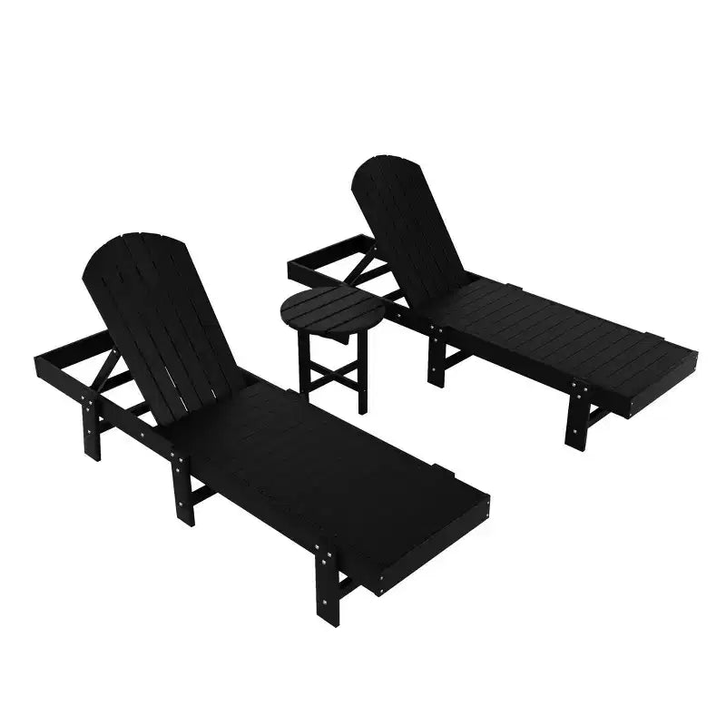 WestinTrends Dylan Set 3 Pezzi Chaise Longue Reclinabile in Poly Adirondack
