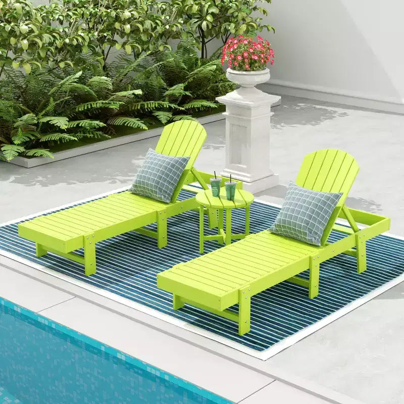 WestinTrends Dylan Set 3 Pezzi Chaise Longue Reclinabile in Poly Adirondack