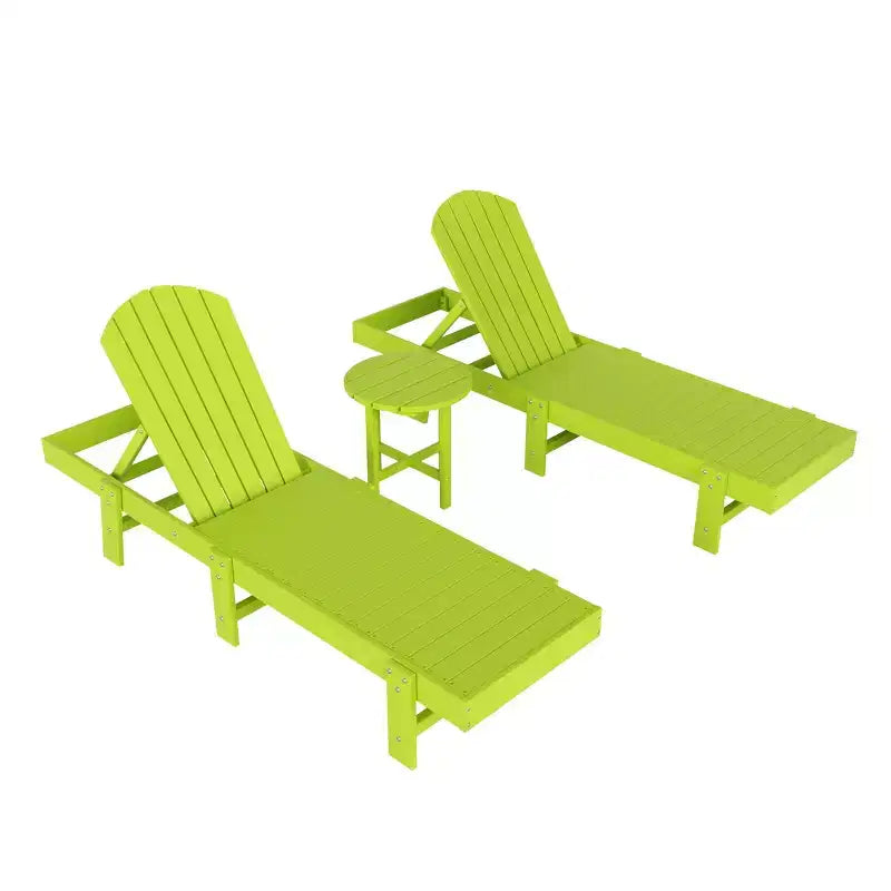 WestinTrends Dylan Set 3 Pezzi Chaise Longue Reclinabile in Poly Adirondack