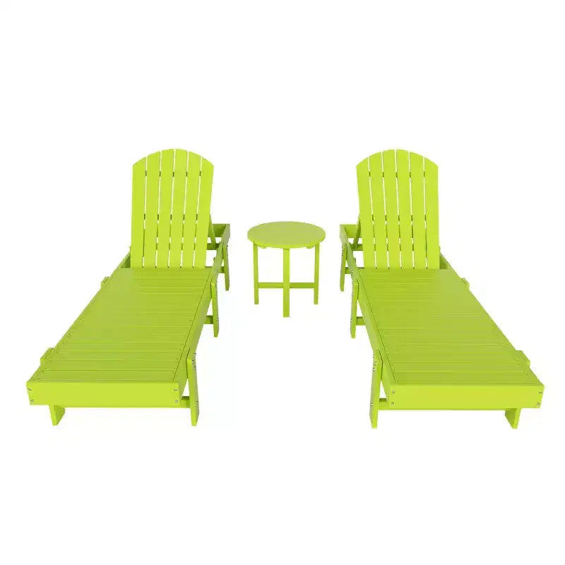 WestinTrends Dylan Set 3 Pezzi Chaise Longue Reclinabile in Poly Adirondack