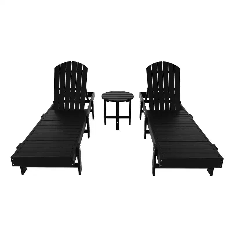 WestinTrends Dylan Set 3 Pezzi Chaise Longue Reclinabile in Poly Adirondack