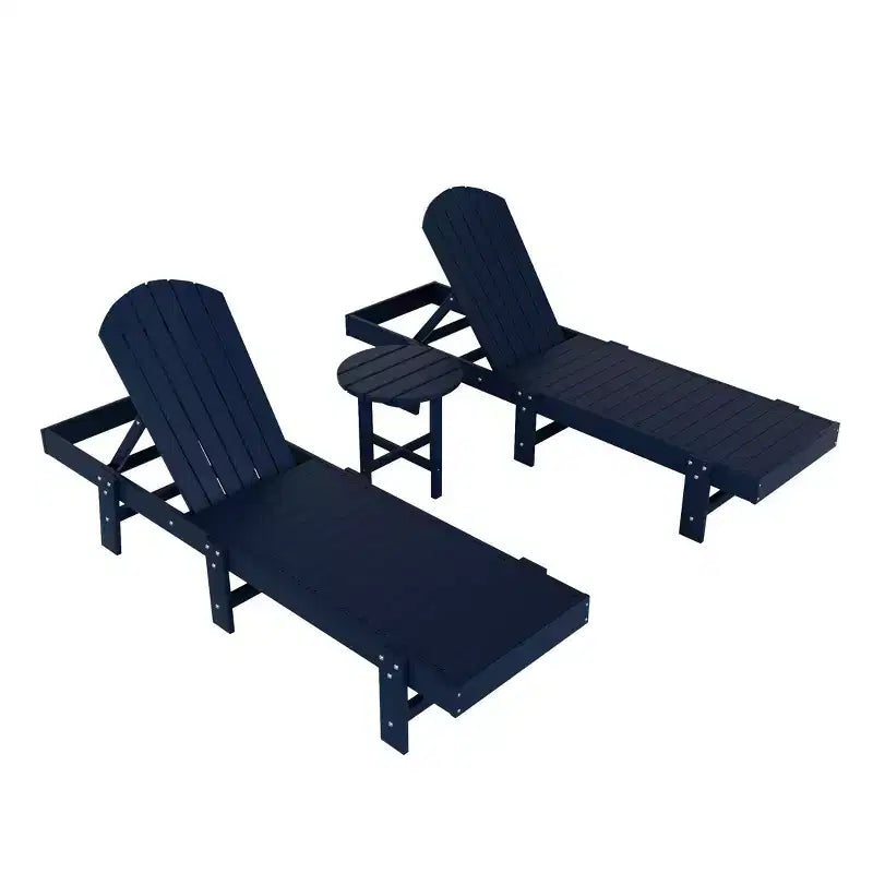 WestinTrends Dylan Set 3 Pezzi Chaise Longue Reclinabile in Poly Adirondack