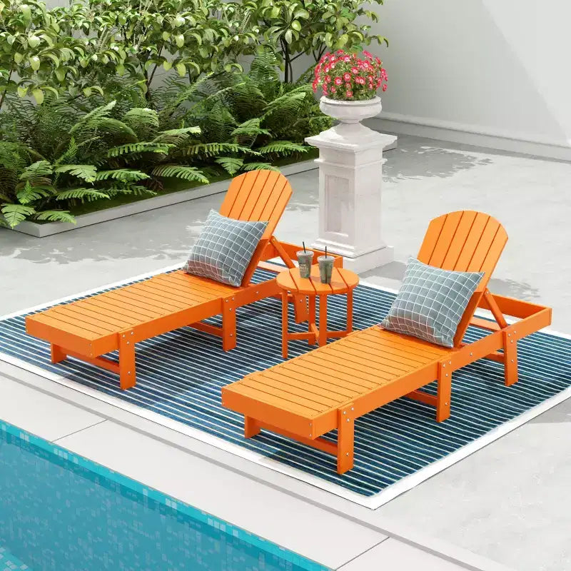 WestinTrends Dylan Set 3 Pezzi Chaise Longue Reclinabile in Poly Adirondack
