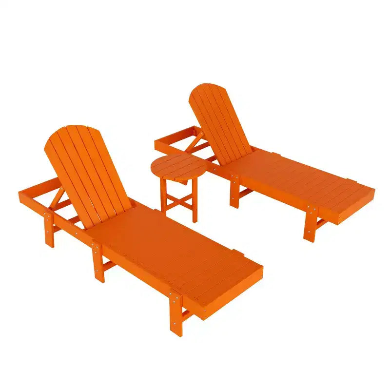 WestinTrends Dylan Set 3 Pezzi Chaise Longue Reclinabile in Poly Adirondack
