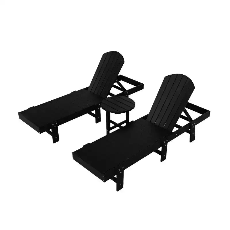 WestinTrends Dylan Set 3 Pezzi Chaise Longue Reclinabile in Poly Adirondack