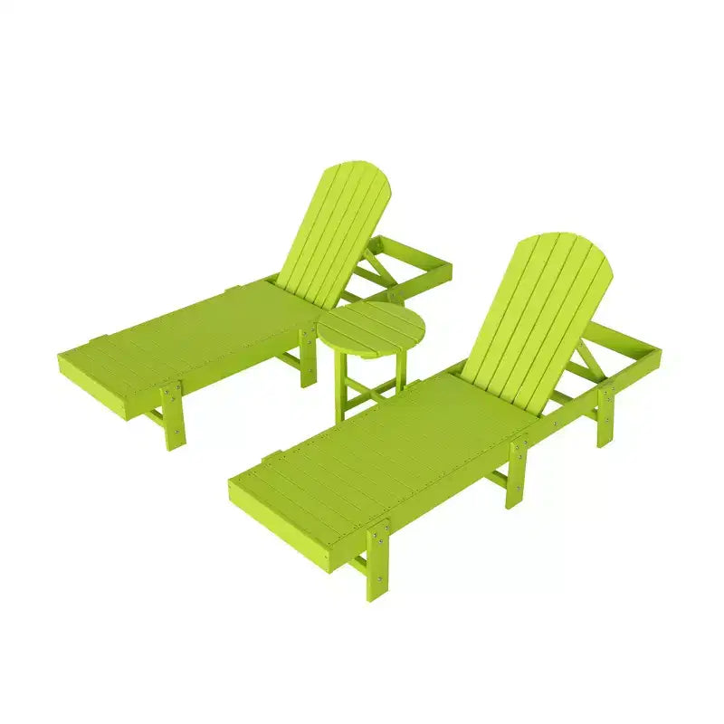 WestinTrends Dylan Set 3 Pezzi Chaise Longue Reclinabile in Poly Adirondack