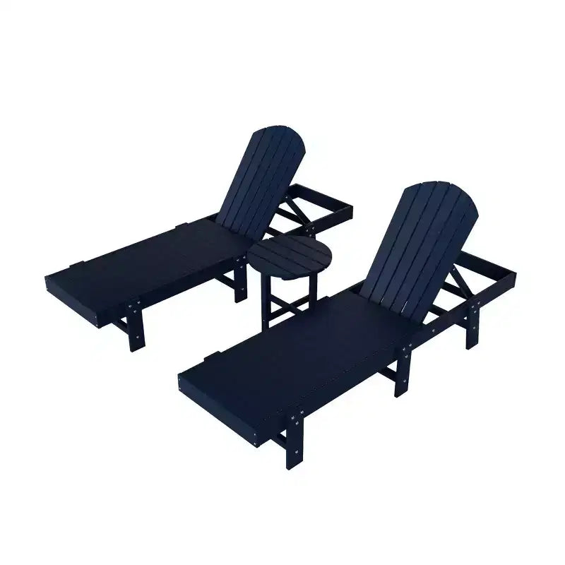 WestinTrends Dylan Set 3 Pezzi Chaise Longue Reclinabile in Poly Adirondack