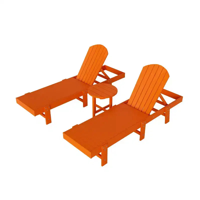 WestinTrends Dylan Set 3 Pezzi Chaise Longue Reclinabile in Poly Adirondack