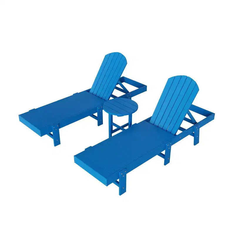 WestinTrends Dylan Set 3 Pezzi Chaise Longue Reclinabile in Poly Adirondack