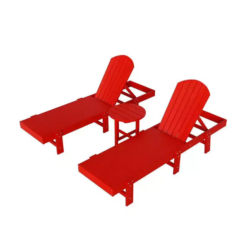 WestinTrends Dylan Set 3 Pezzi Chaise Longue Reclinabile in Poly Adirondack