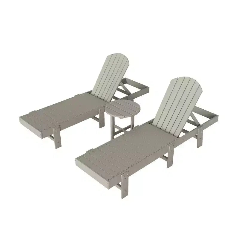 WestinTrends Dylan Set 3 Pezzi Chaise Longue Reclinabile in Poly Adirondack