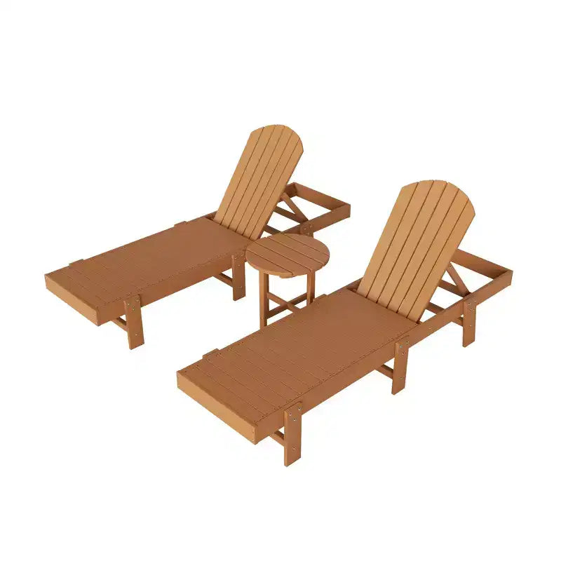WestinTrends Dylan Set 3 Pezzi Chaise Longue Reclinabile in Poly Adirondack