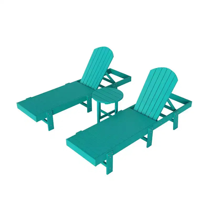 WestinTrends Dylan Set 3 Pezzi Chaise Longue Reclinabile in Poly Adirondack