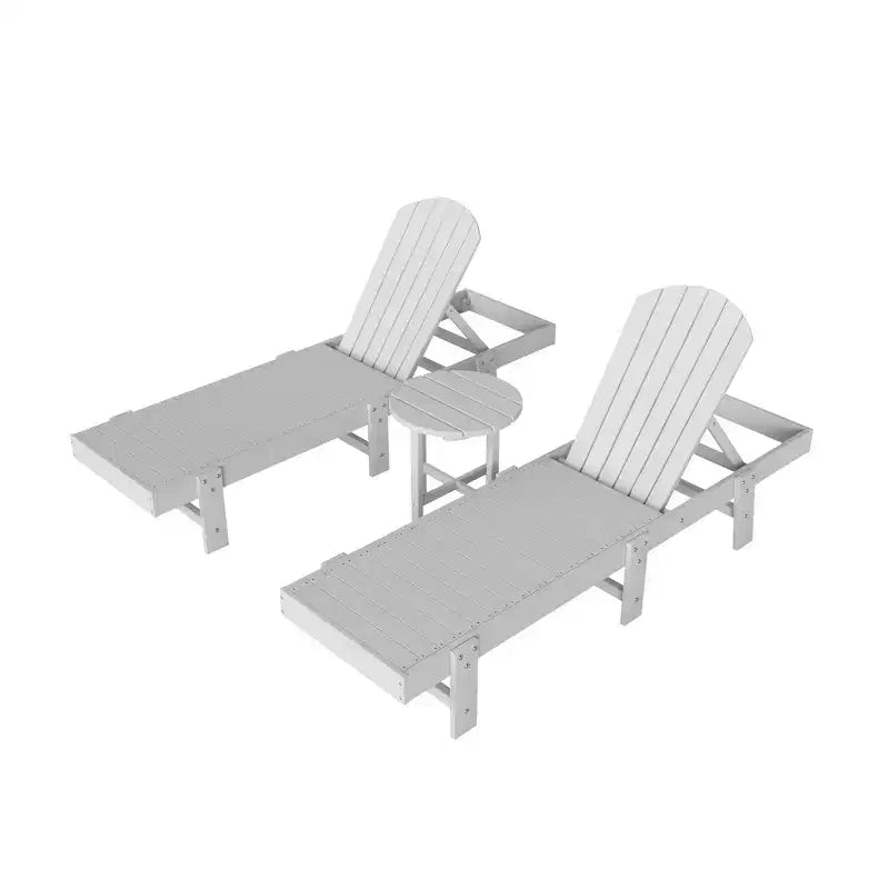 WestinTrends Dylan Set 3 Pezzi Chaise Longue Reclinabile in Poly Adirondack