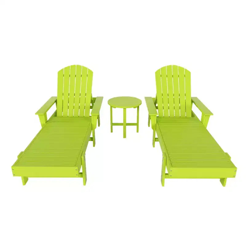 WestinTrends Dylan Chaise Reclinabile in Polietilene a 3 Pezzi Stile Adirondack con Braccioli