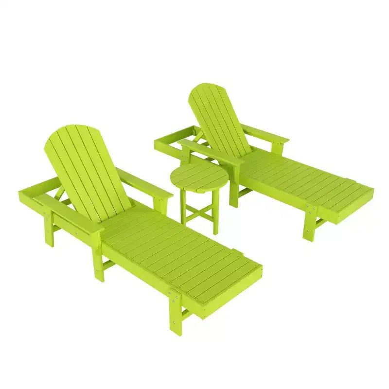 WestinTrends Dylan Chaise Reclinabile in Polietilene a 3 Pezzi Stile Adirondack con Braccioli