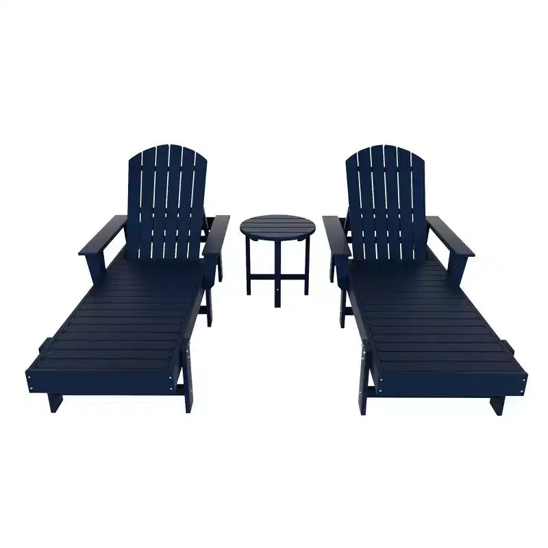 WestinTrends Dylan Chaise Reclinabile in Polietilene a 3 Pezzi Stile Adirondack con Braccioli