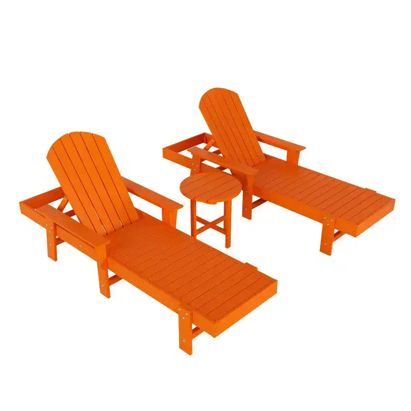 WestinTrends Dylan Chaise Reclinabile in Polietilene a 3 Pezzi Stile Adirondack con Braccioli