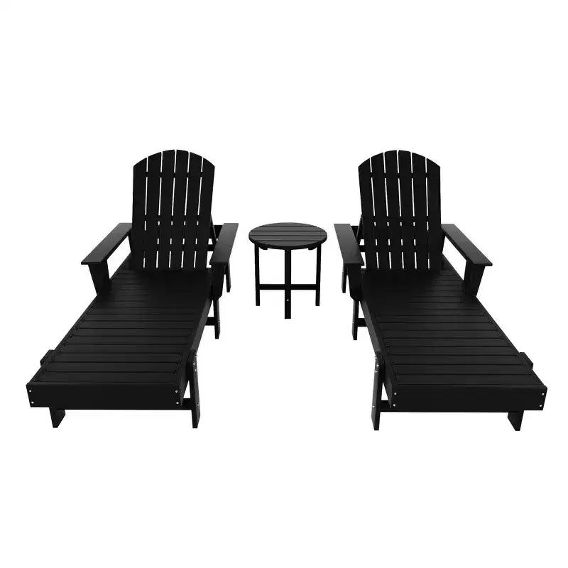 WestinTrends Dylan Chaise Reclinabile in Polietilene a 3 Pezzi Stile Adirondack con Braccioli