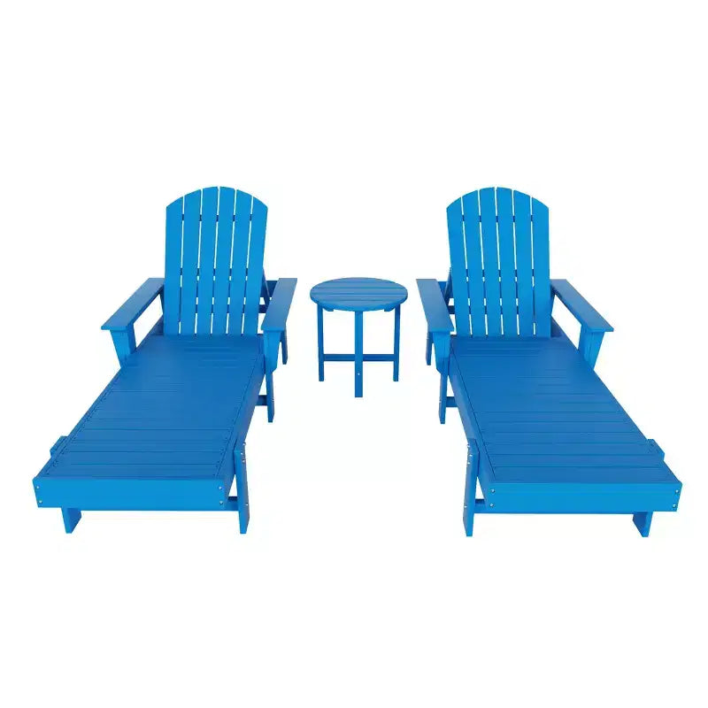 WestinTrends Dylan Chaise Reclinabile in Polietilene a 3 Pezzi Stile Adirondack con Braccioli