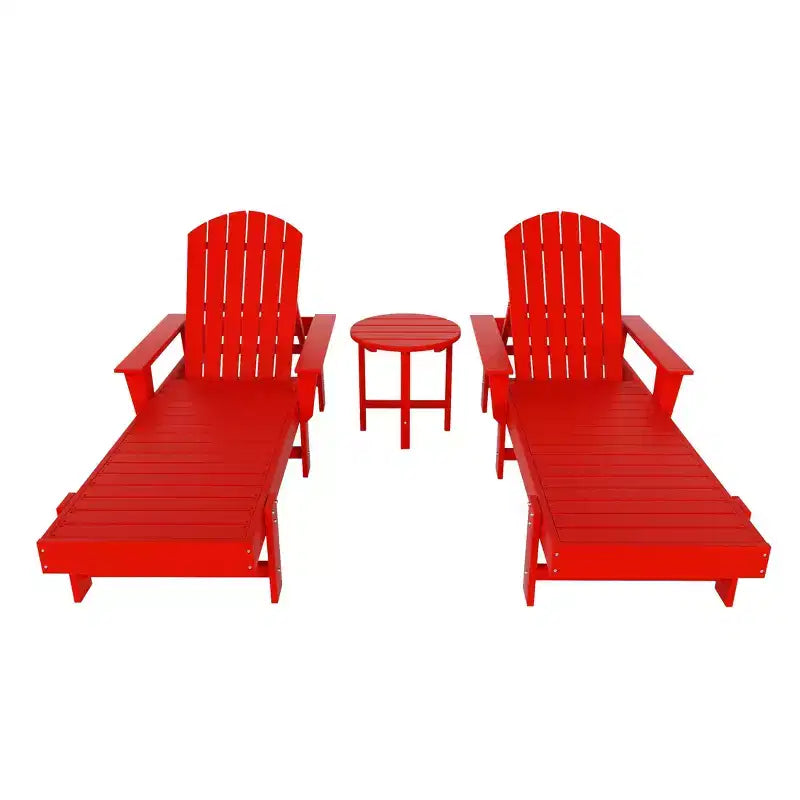 WestinTrends Dylan Chaise Reclinabile in Polietilene a 3 Pezzi Stile Adirondack con Braccioli