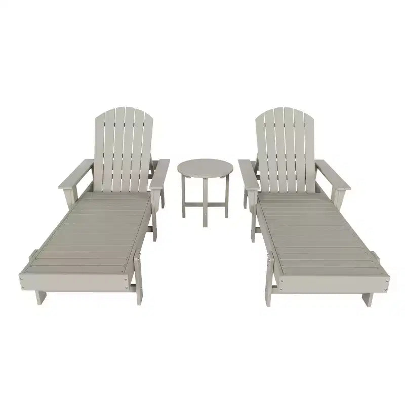 WestinTrends Dylan Chaise Reclinabile in Polietilene a 3 Pezzi Stile Adirondack con Braccioli