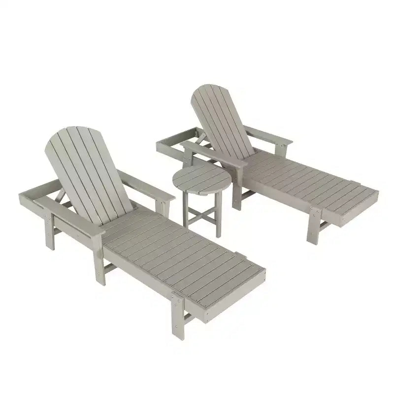WestinTrends Dylan Chaise Reclinabile in Polietilene a 3 Pezzi Stile Adirondack con Braccioli